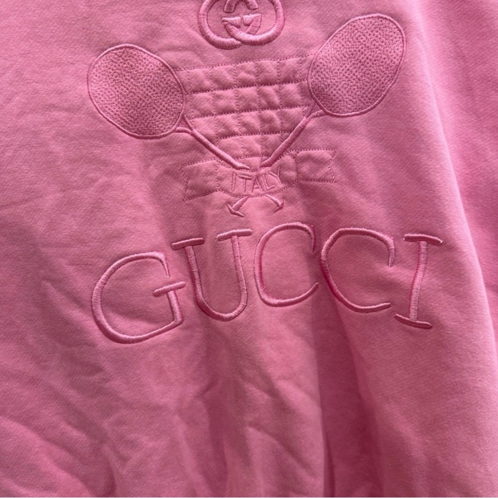 Gucci Pink Tennis Embroidered Top